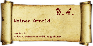 Weiner Arnold névjegykártya